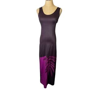 Dress Code Slim Dress Open Back Plum Black Maxi Women size M / L